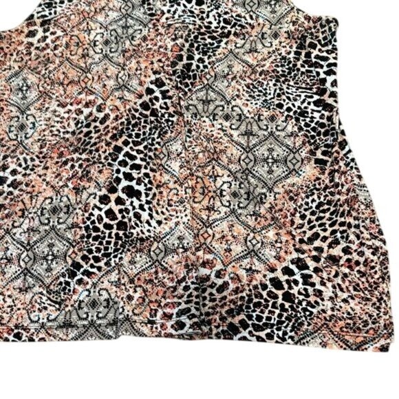 Dana Buchman Womens XL Sleeveless Animal Print Wrap Blouse Polyester - Picture 4 of 7